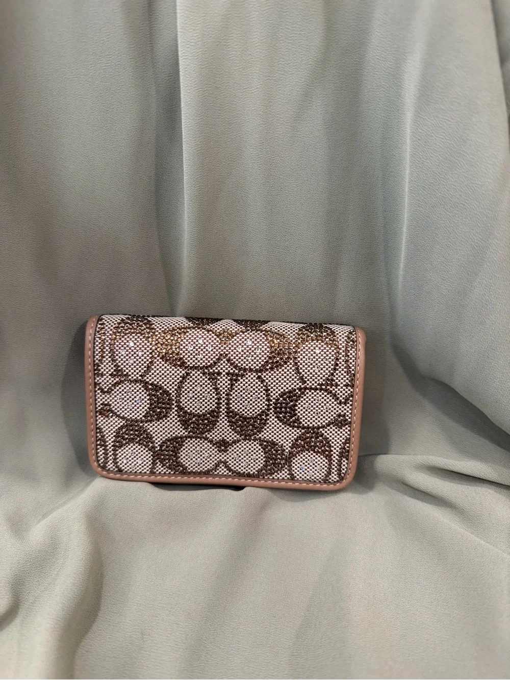 Coach Essential Slim Card Case in Crystal Signature Jacquard